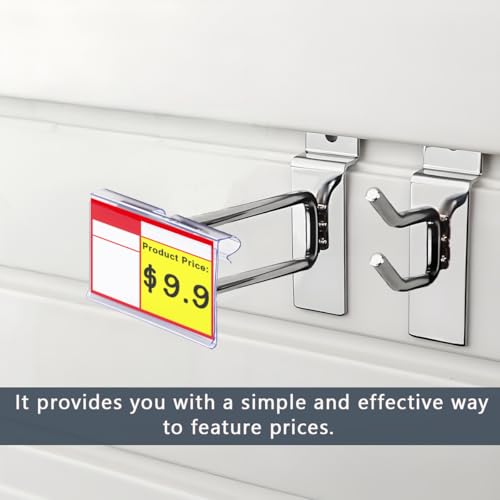 Diteje 20 Pack Wire Shelf Label Holders with Paper Inserts, 3.94x1.50inch - size: 3.94x1.65in