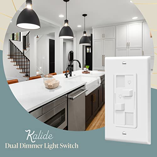 TOPGREENER Dual Load LED Dimmer Switch, Single Pole, White, 1 Pack - color: White, size: Dual Dimmer Switch