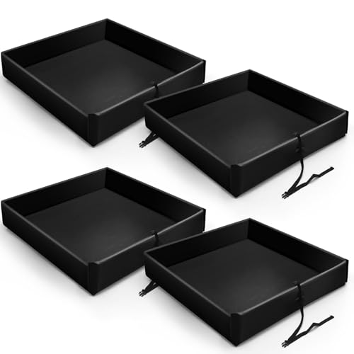 Frienda 4 Pcs Folding Duck Pond 4' x 4' x 6" Portable Heavy Duty PVC Leak Containment Tray for Oil Changes, Generator Fueling, Vehicle Maintenance, Duck Pool, Pig Cooling Pool & Pet Bath(Black) - color: Black, size: 4' X 4'