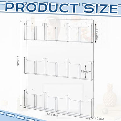 Sherr Acrylic Brochure Holder Wall Mount with Removable Dividers, Wide High Capacity Literature Display Stand for 4''x 9'', 8.5''x11'' Pamphlets, 26.7'' x 30.7'' for High-traffic Lobbies Events - size: 26.7'' x 30.7''