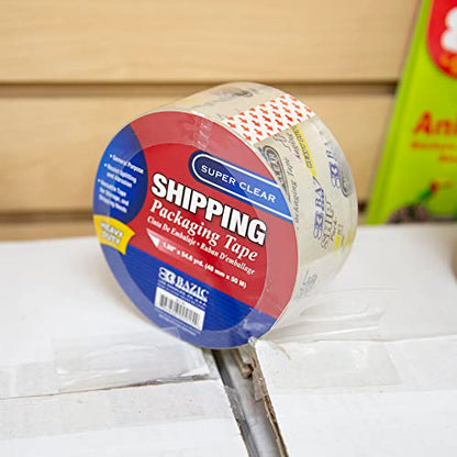 BAZIC Super Clear Heavy Duty Packing Tape 1.88" x 54.6 Yards, Shipping Mailing Moving Sealing Tapes, 1-Unit - size: 1-Pack