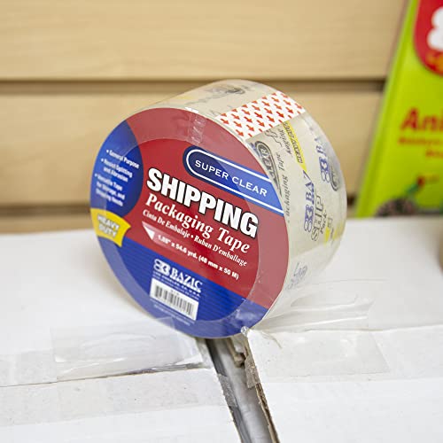 BAZIC PRODUCTS Clear Packaging Tape, 1.88 in x 54.6 yd, 2-Pack - size: 2-Pack