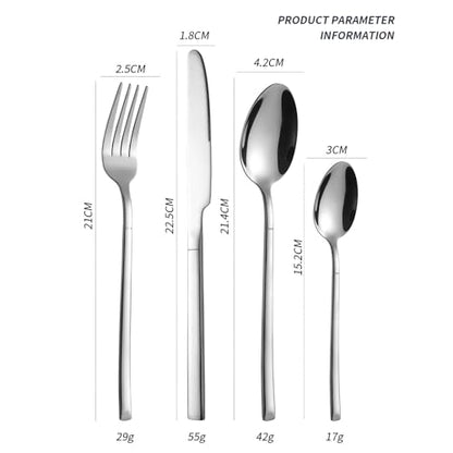 4 Piece Flatware Set - Stainless Steel Mirror Polished Silverware Kit Lightweight Fork & Spoons Cutlery Set for Home, Restaurant, Party, Wedding Gift (Rose Gold) - color: Rose Gold