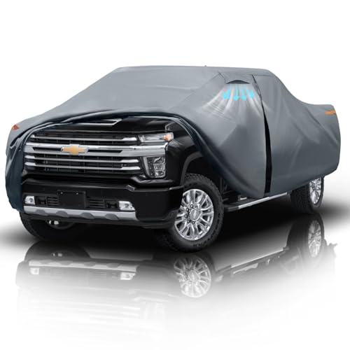 Chevrolet Silverado 2500HD Truck Cover Custom Fit 2020-2026 Crew Cab Short Bed(6.8') with Door Zipper, 10 Layers Outdoor Heavy Pickup Truck Cover Waterproof All Weather, Wind Sun Protector. - color: Truck Car Cover, size: Custom Fit Chevrolet Silverado 25