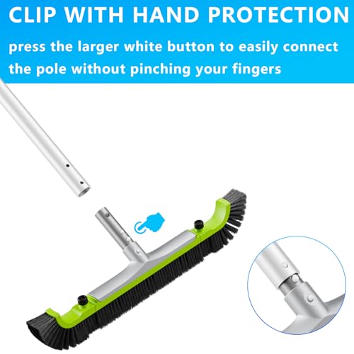 Sepetrel 20-Inch Curved Pro Pool Brush Head for All Pool Surfaces - size: 20" Curved Pro