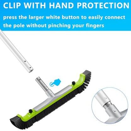 Sepetrel 20-Inch Curved Pro Pool Brush Head for All Pool Surfaces - size: 20" Curved Pro