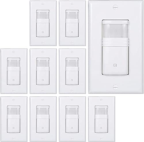 Motion Sensor Light Switch, 10 Pack, White
