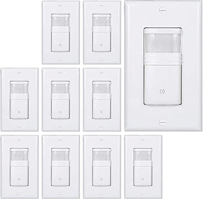 Motion Sensor Light Switch, 10 Pack, White