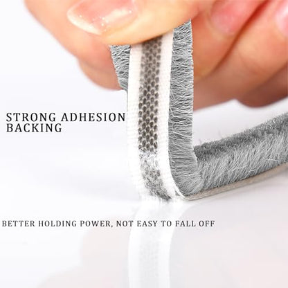 33Ft Weather Stripping Brush for Sliding, 0.35" Wide x 0.2" Door Seal self Adhesive Dust Proof，Seal Strip Wind Proof,Seal Strip Door Soundproofing Strip for Window Doors Frame(Grey)