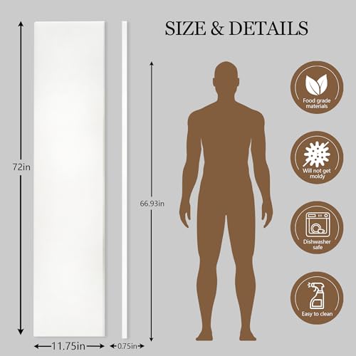 Commercial Cutting Board 810866, Plastic Poly Kitchen Board Dishwasher Safe, Compatible Replacement for 810866, Heavy Duty Food Prep Surface for Restaurant Use (72 x 11.75 x 0.75 inch) - color: White, size: 72"L x 11.8"W