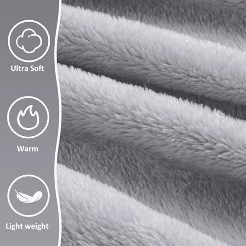 Travel Blanket Pillow,Airplane Blanket Compact with Bag Eye Mask, Ultra-Soft,Warm & Lightweight Included,Travel Essentials for Women & Men, Luggage Sleeve & Backpack Clip 65x40 in, Grey - color: Gray