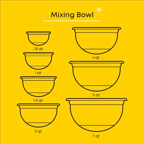 JoyJolt Stainless Steel Mixing Bowls with Airtight Lids, 7 Piece Nesting Bowls Set for Kitchen with Measurement Marks, Non-Slip Bottoms, Cooking, Baking, Prepping, Storage, 7/5/4/3/1.5/1/.75QT, Black