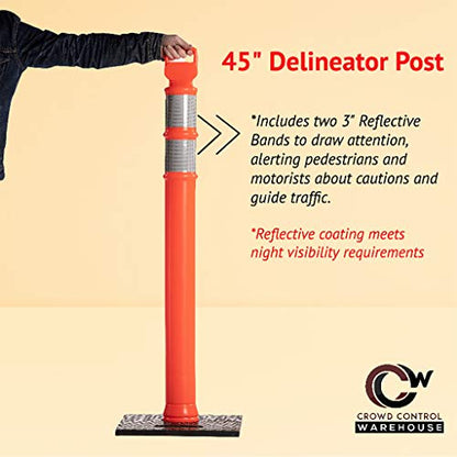 Trafford Industrial 45" Delineator Posts, Set of 2, White - color: White