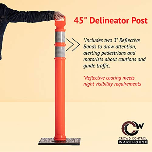 Trafford Industrial 45" Delineator Posts, Set of 2, Lime Green - color: Lime Green