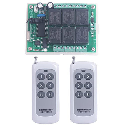 12V 6 Channel Wireless Remote Control Switch 433MHz Relay Switch