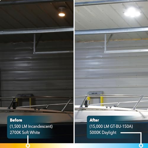 GT-Lite 15,000 Lumen LED Adjustable 4 Panel Bulb, Uses Only 140W - color: Black 15,000 Lumen