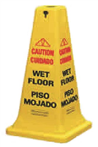 Rubbermaid Commercial Products Heavy-Duty Multilingual Caution/Warning Safety Cone for Restaurant/Grocery Store/Office/Facility/High-Traffic Area, Tall/Durable, 36", Yellow