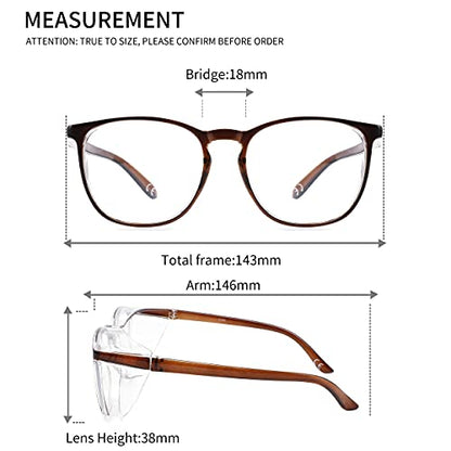 Alsenor Safety Glasses Anti Fog Goggles Protective Eyewear Blue Light Blocking Anti Dust UV Protection Glasses For Men Women (Brown) - color: Brown