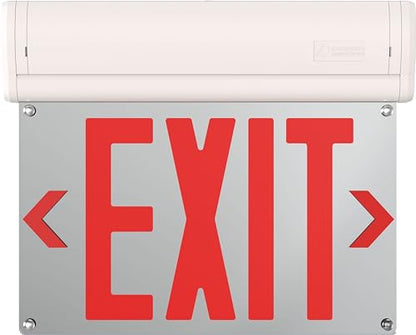 Lithonia Lighting Basics Edge-lit LED Exit Sign with Red Letters, Surface Mount Emergency Exit Only Sign, Ni-Cad Battery Backup (BE W R SM M6) - size: 1-Pack | Red Letters, style: Surface Mount