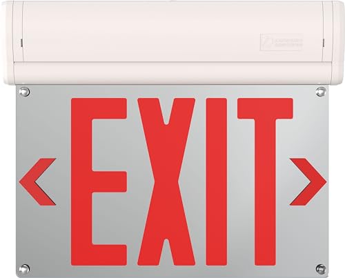 Lithonia Lighting Basics Edge-lit LED Exit Sign with Red Letters, Surface Mount Emergency Exit Only Sign, Ni-Cad Battery Backup (BE W R SM M6) - size: 1-Pack | Red Letters, style: Surface Mount