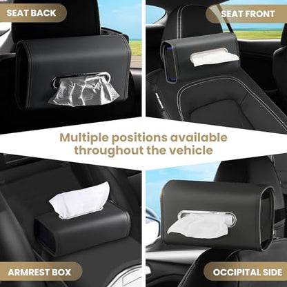 WHHMK Large Car Tissue Holder, Refill Easily Clamshell Opening, Black 1PC - color: Black
