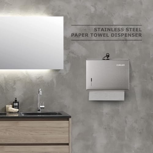 Gorlary Commercial Paper Towel Dispenser Wall Mount, Silver - color: Silver, size: 200 Sheets – Small