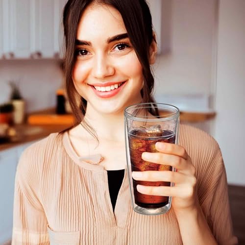 Amazing Abby - Alaska - 24-Ounce Insulated Plastic Tumblers (Set of 4), Double-Wall Plastic Drinking Glasses, All-Clear Reusable Cups, BPA-Free, Shatter-Proof, Dishwasher-Safe - style: All-Clear, 24 oz