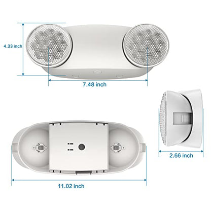 1 Pack Led Emergency Lights for Business, LED Emergency Exit Lights with Battery Backup, 2 Bug Eye Heads Adjustable Commercial Emergency Lighting Fixtures, UL 924 Certified. - size: 1 PACK