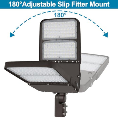 LED Parking Lot Light 300W/240W/200W Adjustable with Dusk to Dawn - size: 300W-Slip Fit-1Pack