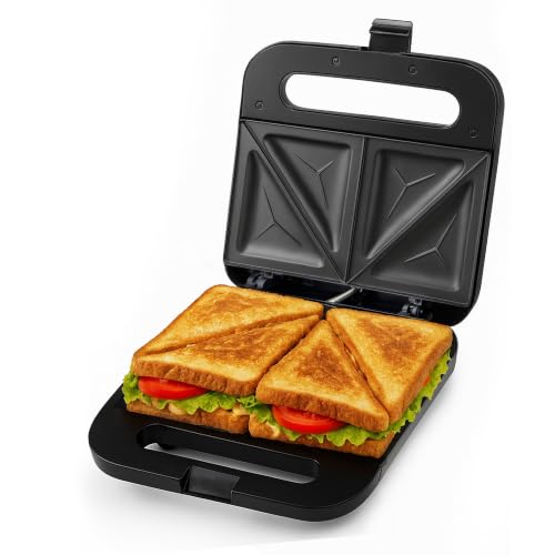 OVENTE Electric Sandwich Maker, 750W Non-Stick Plates, Black GPS401B - color: GPS401B