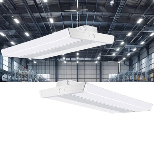 Lightdot 2 Pack LED High Bay Shop Lights, 4FT 240W 33600LM [Eqv.1000W MH/HPS] 5000K Daylight Linear Hanging Light for Garage Warehouse Gyms, 10 Lamp Fluorescent Fixture Replacement - color: 4FT