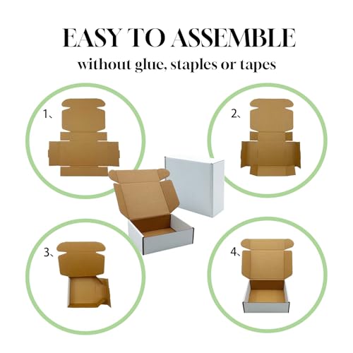 White Shipping Boxes 6x5x2 inch 50 Pack,Corrugated Mailers for E-Commerce - color: White, size: 6x 5 x 2 Inches-WT-50P