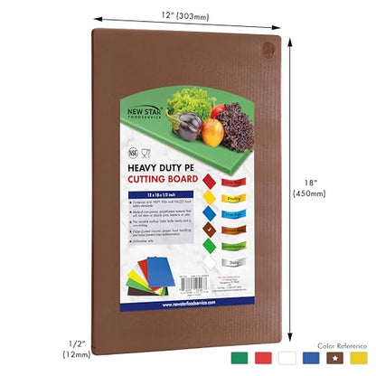 New Star Foodservice 12" x 18" Brown Polyethylene Cutting Board - color: Brown, size: 18"L x 12"W