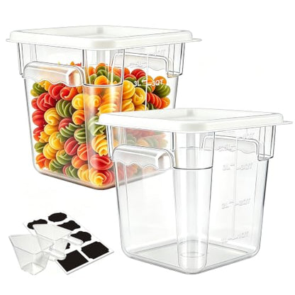 2 Pack 4QT Commercial Clear Food Storage Containers with Lid, NSF - color: White, size: 4Qt-2 Pack