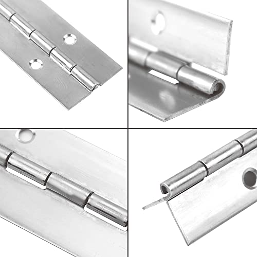 2PCS 14"x1.2" Sliver Piano Hinges for Cabinet, Heavy Duty Continuous & Sliver Stainless Steel 304 Long Hinge for Door DIY Wood Craft Box - size: 14"(Sliver,2PCS)