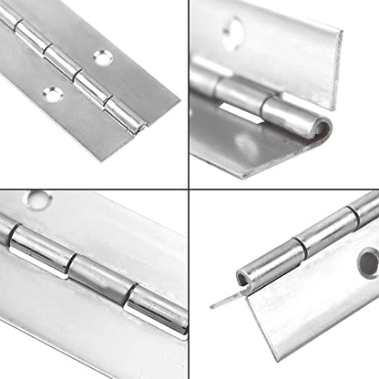 2PCS 14"x1.2" Sliver Piano Hinges for Cabinet, Heavy Duty Continuous & Sliver Stainless Steel 304 Long Hinge for Door DIY Wood Craft Box - size: 14"(Sliver,2PCS)