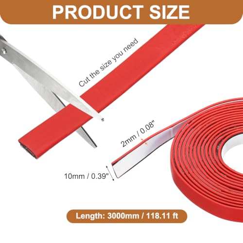 Smoke Fire Seal Strip 9.8Ft 10mm/0.39" Wx 2mm/0.08" T Red - color: Red, size: 9.8FT x 10mm / 0.39" W x 2mm / 0.08" T
