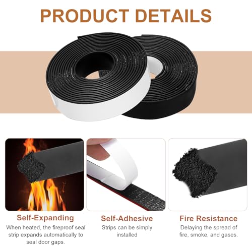 Smoke Fire Seal Strip 9.8Ft 30mm/1.18" Wx 2mm/0.08" T Black - color: Black, size: 9.8FT x 30mm / 1.18" W x 2mm / 0.08" T