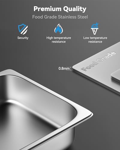 ZeroPone 6 Pack Hotel Pans 1/3 Size 2.5" Deep Steam Table Pan - color: 2.5 INCH, size: 1/3 SIZE