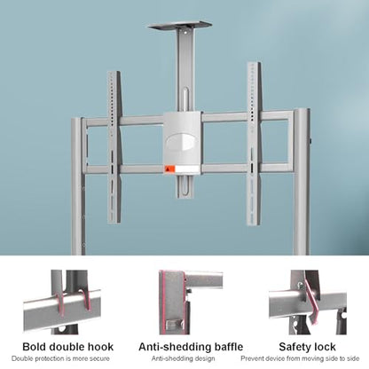 42"-75" Smart Board Stand for Interactive Whiteboard，Mobile Stand for Smart Whiteboard with Lockable Wheels，Smart Board for Classroom Office（Silver）