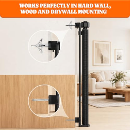 Pawtners Retractable Baby Gates, 34" Tall Extends to 80" Wide Dog Gate - size: 0-80" W x 34" H