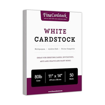 11" x 14" White Cardstock, Heavyweight 80lb Cover (216gsm) Card Stock Paper - Smooth Finish - Great For Arts & Crafts, Greeting Cards, Invitations, Brochures, Restaurant Menus, Posters | 50 Sheets
