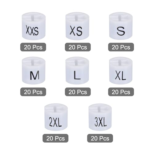MECCANIXITY Clothes Hanger Marker XXS/XS/S/M/L/XL/2XL/3XL Tag 3.5mm Rod 160