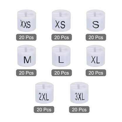 MECCANIXITY Clothes Hanger Marker XXS/XS/S/M/L/XL/2XL/3XL Tag 3.5mm Rod 160