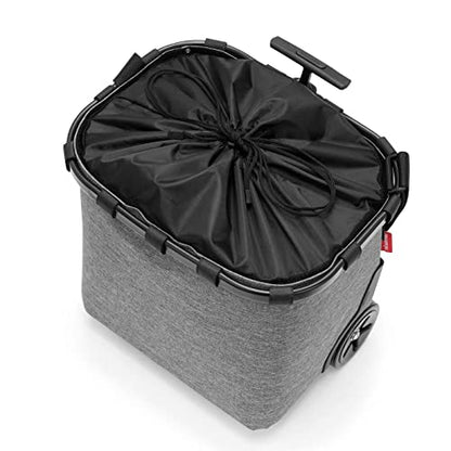 reisenthel carrycruiser Twist Silver - Portable Shopping Trolley with Sturdy Aluminum Frame, Shoulder Strap and Removable mesh Inner Bag -Water-Repellent - color: Twist Silver