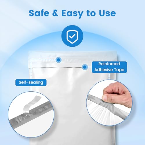 Metronic Poly Mailers 14x19 1000 Pack, Large Bulk Self Seal Shipping Bags - color: White, size: 14.5x19 1000PC