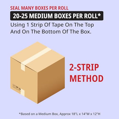 Tape Logic Heavy Duty Packing Tape (6 Refills) – 2.6 Mil Thick Clear Shipping Tape, 2 in x 25 yd, 1.5 in Core – for Dispensers that Fit 1.5 in Cores – Moving, Mailing & Packaging - size: 6 Refills
