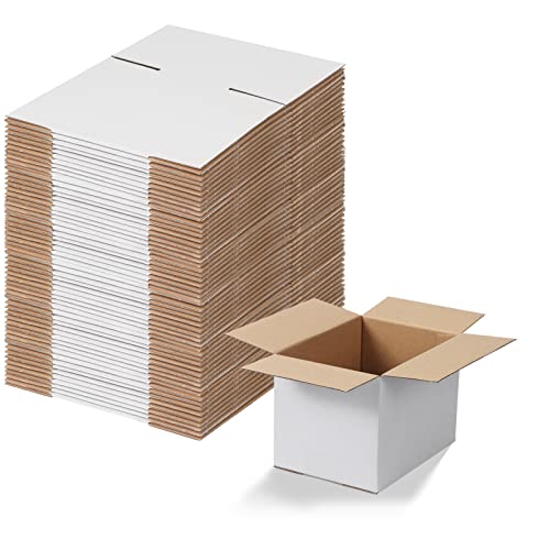 Calenzana 7x5x5 Shipping Boxes Set of 40, White Corrugated Cardboard Box for Mailing Packing Gifts Small Business - size: 7x5x5, style: 40 Pack