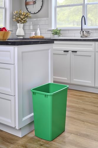Rev-A-Shelf Double Pullout Garbage Trash Cans for Kitchen Cabinets, 35 Qt - color: Green, style: 2 Pack