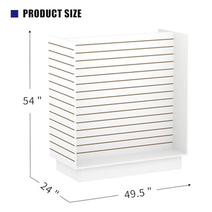 49.5”W x 24”D x 54”H - Retail Slat wall Gondola Display with 3” Slatwall Units，White Versatile H-Unit Slatwall Display Stand - color: White